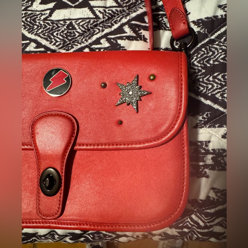 Coach Customized Red Leather Crossbody Bag - Picture 2 of 12